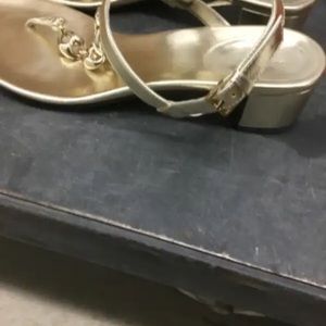 Gucci Gold sandal sling back